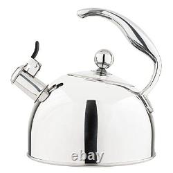 Viking 2.6 Quart Stainless Steel Whistling Tea Kettle With 3ply Base Mirror Fini