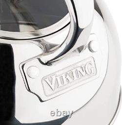 Viking 2.6 Quart Stainless Steel Whistling Tea Kettle With 3ply Base Mirror Fini