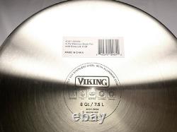 Viking 3-Layer Stainless Steel 8 Quart Stock Pasta Pot w Glass Lid, Brand New