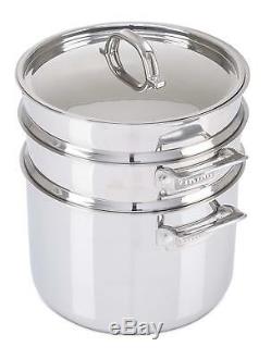 Viking 3-Ply Stainless Steel Pasta Pot with Steamer, 8 Quart