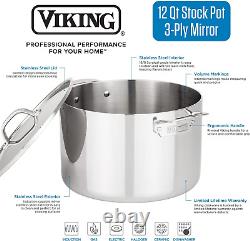 Viking 3-Ply Stainless Steel Stock Pot, 12 Quart