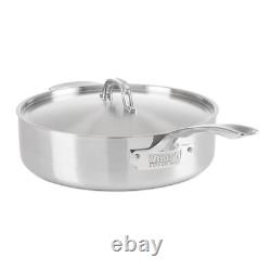 Viking 5-Ply Deep Frying Pan with Lid, 6.4 Quart Stainless Steel Saute Cooking