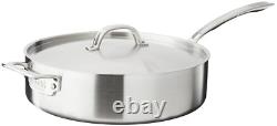 Viking 5-Ply Deep Frying Pan with Lid, 6.4 Quart Stainless Steel Saute Cooking