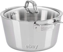 Viking Contemporary 3-Ply Stainless Steel Dutch Oven with Lid, 5.2 Quart