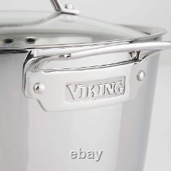 Viking Contemporary 3-Ply Stainless Steel Dutch Oven with Lid, 5.2 Quart