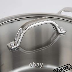 Viking Contemporary 3-Ply Stainless Steel Dutch Oven with Lid, 5.2 Quart