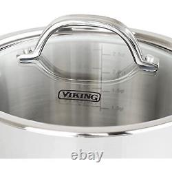 Viking Contemporary 3-Ply Stainless Steel Saucepan with Lid, 3.4 Quart