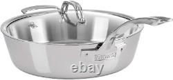 Viking Contemporary 3-Ply Stainless Steel Sauté Pan with Lid, 4.8 Quart
