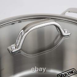 Viking Contemporary 3-Ply Stainless Steel Stockpot with Lid, 8 Quart