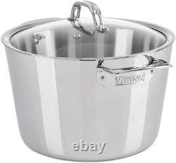 Viking Contemporary 3-Ply Stainless Steel Stockpot with Lid, 8 Quart