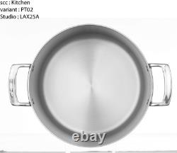 Viking Culinary 3-Ply Stainless Steel Stock Pot, 12 Quart, Includes Metal Lid