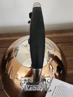 Viking Culinary 3-Ply Stainless Steel Whistling Tea Kettle 2.6 Quart Copper NEW