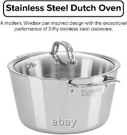 Viking Culinary Contemporary 3-Ply Stainless Steel Dutch Oven, 5.2 Quart, product