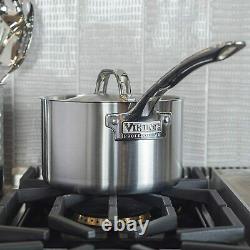 Viking Professional 5-Ply 3-Quart Stainless Steel Sauce Pan with Lid Satin Finis