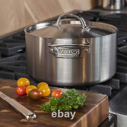 Viking Professional 5-Ply Stainless Steel Stockpot with Lid, 6 Quart