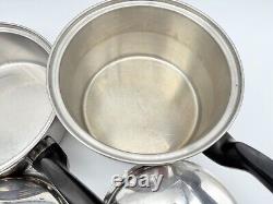 Vintage 6 Piece PERMANENT Multi Core 5 Ply Stainless Steel Sauce Pan Set 3 Quart