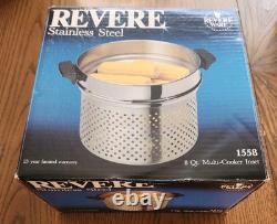 Vintage Revere Ware 1558 8 Quart Multi-Cooker Inset Stainless Steel BRAND NEW
