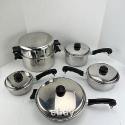 Vintage Saladmaster 18-8 Tri-Clad Stainless Steel Cookware Skillet 1 2 3 6 Quart