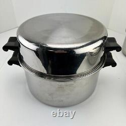 Vintage Saladmaster 18-8 Tri-Clad Stainless Steel Cookware Skillet 1 2 3 6 Quart