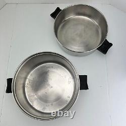 Vintage Saladmaster 18-8 Tri-Clad Stainless Steel Cookware Skillet 1 2 3 6 Quart