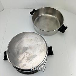 Vintage Saladmaster 18-8 Tri-Clad Stainless Steel Cookware Skillet 1 2 3 6 Quart