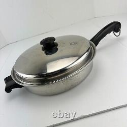 Vintage Saladmaster 18-8 Tri-Clad Stainless Steel Cookware Skillet 1 2 3 6 Quart