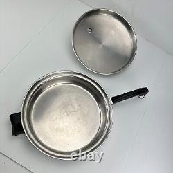 Vintage Saladmaster 18-8 Tri-Clad Stainless Steel Cookware Skillet 1 2 3 6 Quart