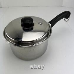 Vintage Saladmaster 18-8 Tri-Clad Stainless Steel Cookware Skillet 1 2 3 6 Quart