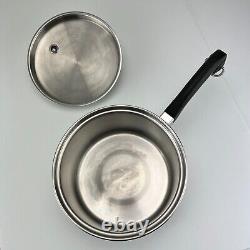 Vintage Saladmaster 18-8 Tri-Clad Stainless Steel Cookware Skillet 1 2 3 6 Quart