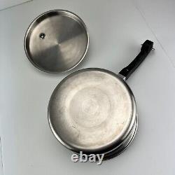 Vintage Saladmaster 18-8 Tri-Clad Stainless Steel Cookware Skillet 1 2 3 6 Quart