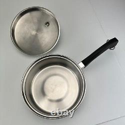 Vintage Saladmaster 18-8 Tri-Clad Stainless Steel Cookware Skillet 1 2 3 6 Quart