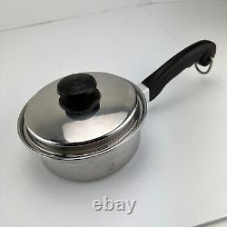 Vintage Saladmaster 18-8 Tri-Clad Stainless Steel Cookware Skillet 1 2 3 6 Quart