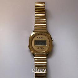Vintage bulova quarts solid state gold tone watch
