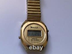 Vintage bulova quarts solid state gold tone watch