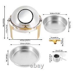 Visible Round Chafing Dish Set 6.3 Quart Stainless Steel Buffet Warmer Chafers