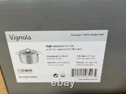 WMF Vignola Stainless Steel 6.6 Quart High Casserole with Lid