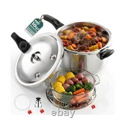 WantJoin 10 Quart Stainless Steel Pressure Cooker Induction Compatible