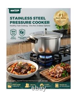 WantJoin 10 Quart Stainless Steel Pressure Cooker Induction Compatible
