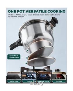 WantJoin 10 Quart Stainless Steel Pressure Cooker Induction Compatible