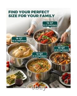 WantJoin 10 Quart Stainless Steel Pressure Cooker Induction Compatible