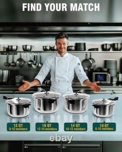WantJoin Pressure Cooker, 12 Quart Stainless Steel Pressure Canner