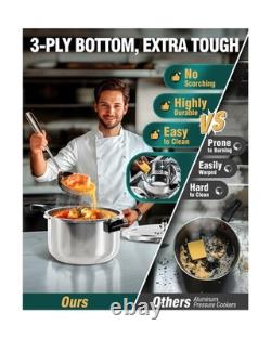 WantJoin Pressure Cooker, 12 Quart Stainless Steel Pressure Canner. Fast Ship