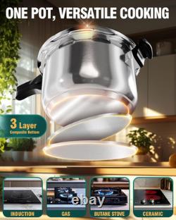 Wantjoin Pressure Cooker, 8 Quart Stainless Steel Pressure Canner, Induction Com