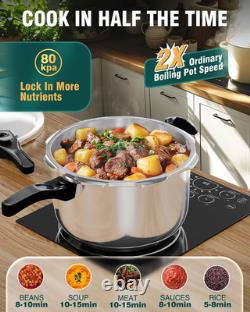 Wantjoin Pressure Cooker, 8 Quart Stainless Steel Pressure Canner, Induction Com