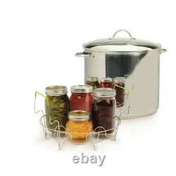 Water Bath Canner Kitchen Canning Preserving 7 Jar Stainless Steel Rack 20 Quart