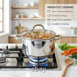 Whole-Clad 12-Quart Stainless Steel Stock Pot with Lid 12 Quarts