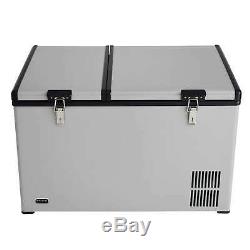 Whynter 90 Quart Dual Zone Portable Fridge/ Freezer with 12v Option and Wheels