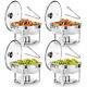 Wilprep 4pack 6 Quart Stainless Steel Round Chafer Chafing Dish Set For Buffet