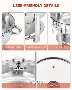 Wilprep 4Pack 6 Quart Stainless Steel Round Chafer Chafing Dish Set for Buffet