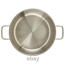 Winco 10 Quart Stainless Steel Brazier with Lid